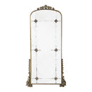 Antique Arched Mirror With Metal Frame, Full Length Mirror For Living Room Bathroom Entryway - Gold by Unique Piece Furniture