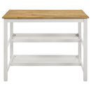 Cowichan - Kitchen Island Counter Table With Pot Rack - White by HouseOfZazla