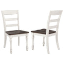 Ladder Back Side Chair With Saddle Seat (Set of 2) - White by HouseOfZazla