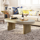 Oval Fluted Coffee Table - Natural by HouseOfZazla
