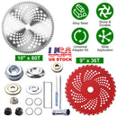 10" x 80T 9" x 36T Carbide Tip Brush Cutter Blades with Universal Adapter Kit Alloy Steel Blades Compatible with Brush Cutter Trimmer Weed Eater