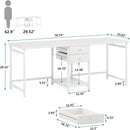 2 Person Computer Desk With Drawers And Shelves, Extra Long Double Workstation by HouseOfZazla