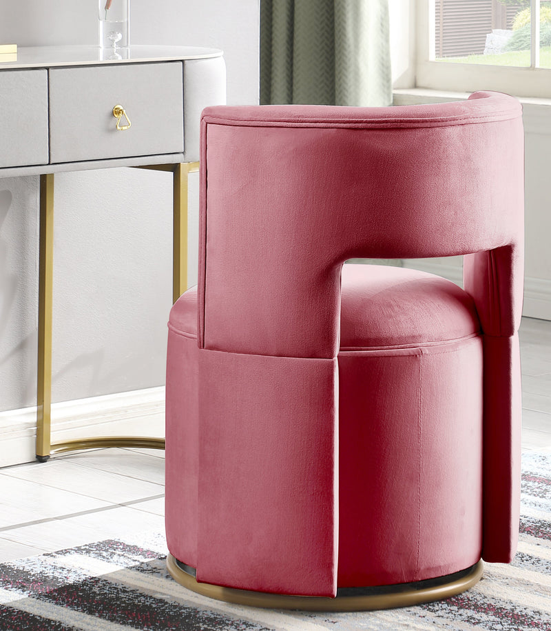 360 degree Swivel Accent Chair with Storage Function, Velvet Curved Chair with Gold Metal Base for Living Room, Nursery, Bedroom