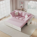 Queen Pull Out, 3 In 1 Convertible Sleeper Tufted Sofa & 2 Soft Pillows by HouseOfZazla