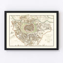 Vintage Map of Vienna, Austria 1833