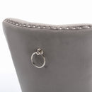 A&A Furniture Nikki Collection Modern Velvet Upholstered Dining Chairs - Set of 2