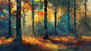 Colorful Forest Painting Wallpaper Mural.