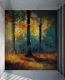 Colorful Forest Painting Wallpaper Mural.