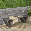 Gloaming Outdoor Bench with Slat Design and Triangular Base by HouseOfZazla