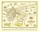 Vintage Map of Cleveland, Ohio 1937