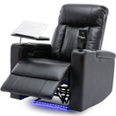 Premium Power Recliner & Storage Arms, Cupholders, Swivel Tray Table And Cell Phone Stand - Black by HouseOfZazla