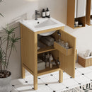 Bathroom Cabinet With Sink, Adjustable Shelf, Soft Closing Hinges - Natural Wood by HouseOfZazla