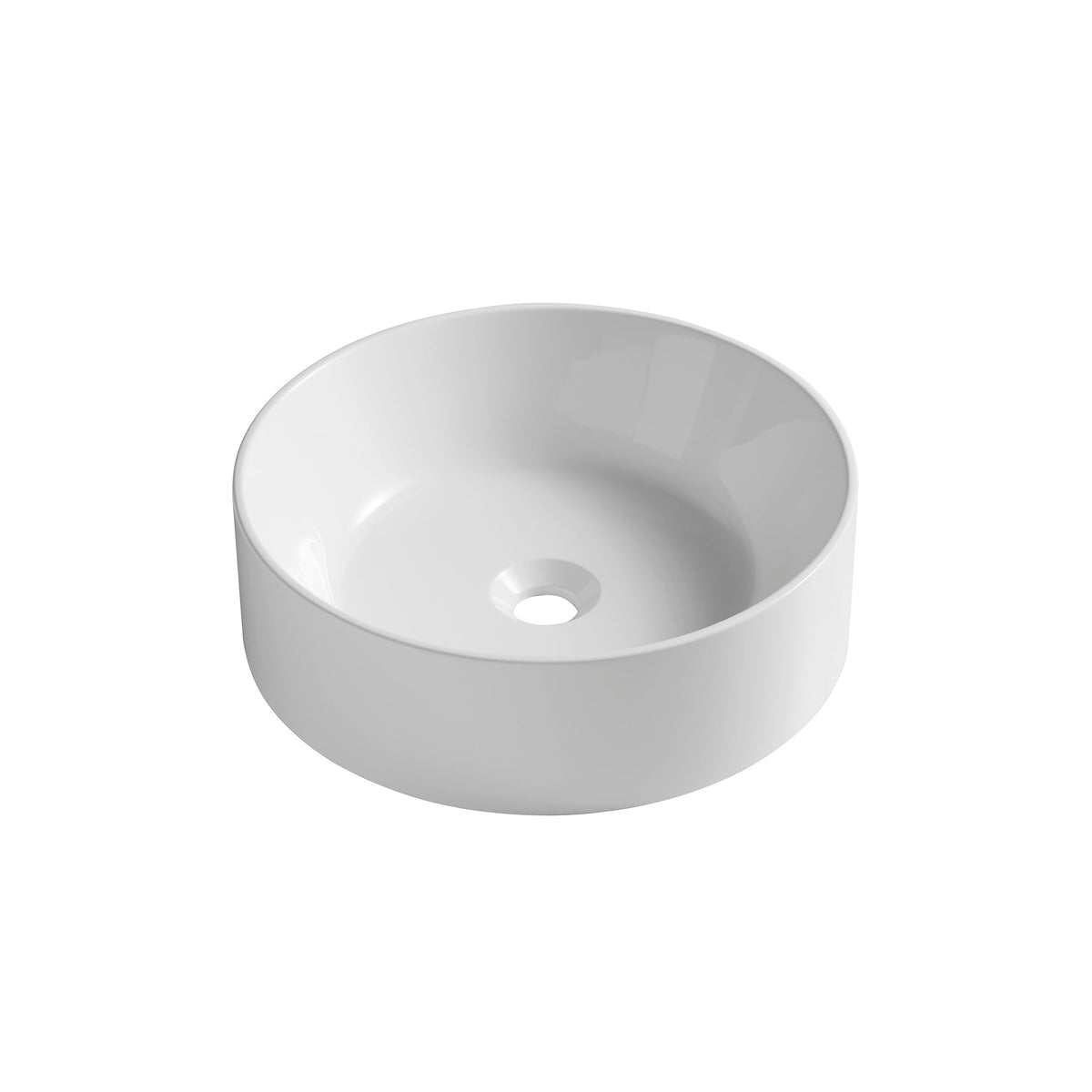 JINBO 16'' Bathroom Round Solid Surface Basin Without Faucet Hole, photo 2 of 10
