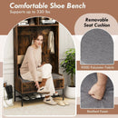 69 Inches Tall Hall Tree 4-in-1 Coat Rack with Seat Cushion and Shoe Storage by LJGDeals