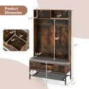 69 Inches Tall Hall Tree 4-in-1 Coat Rack with Seat Cushion and Shoe Storage by LJGDeals