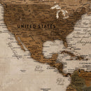 Personalized Push Pin World Map Canvas – Custom Framed
