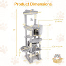 69 Inch Multi-level Cat Tree with Top Perch and Cozy Condo by LJGDeals