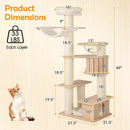 69 Inches Tall Cat Tree with Cozy Top Perch and Washable Plush Cushions by LJGDeals
