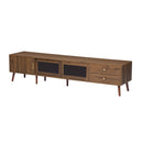 Doors TV Stand For TVs Up To 85" With Storage Cabinets - Natural by HouseOfZazla