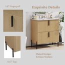 Bathroom Vanity With Ceramic Sink, Fluted Design by HouseOfZazla