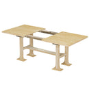 Topmax - 6 Piece Farmhouse Extendable Dining Table Set Trestle Kitchen Table Set With Removable Leaf And Upholstered Dining Chair And Bench For Dining Room by HouseOfZazla