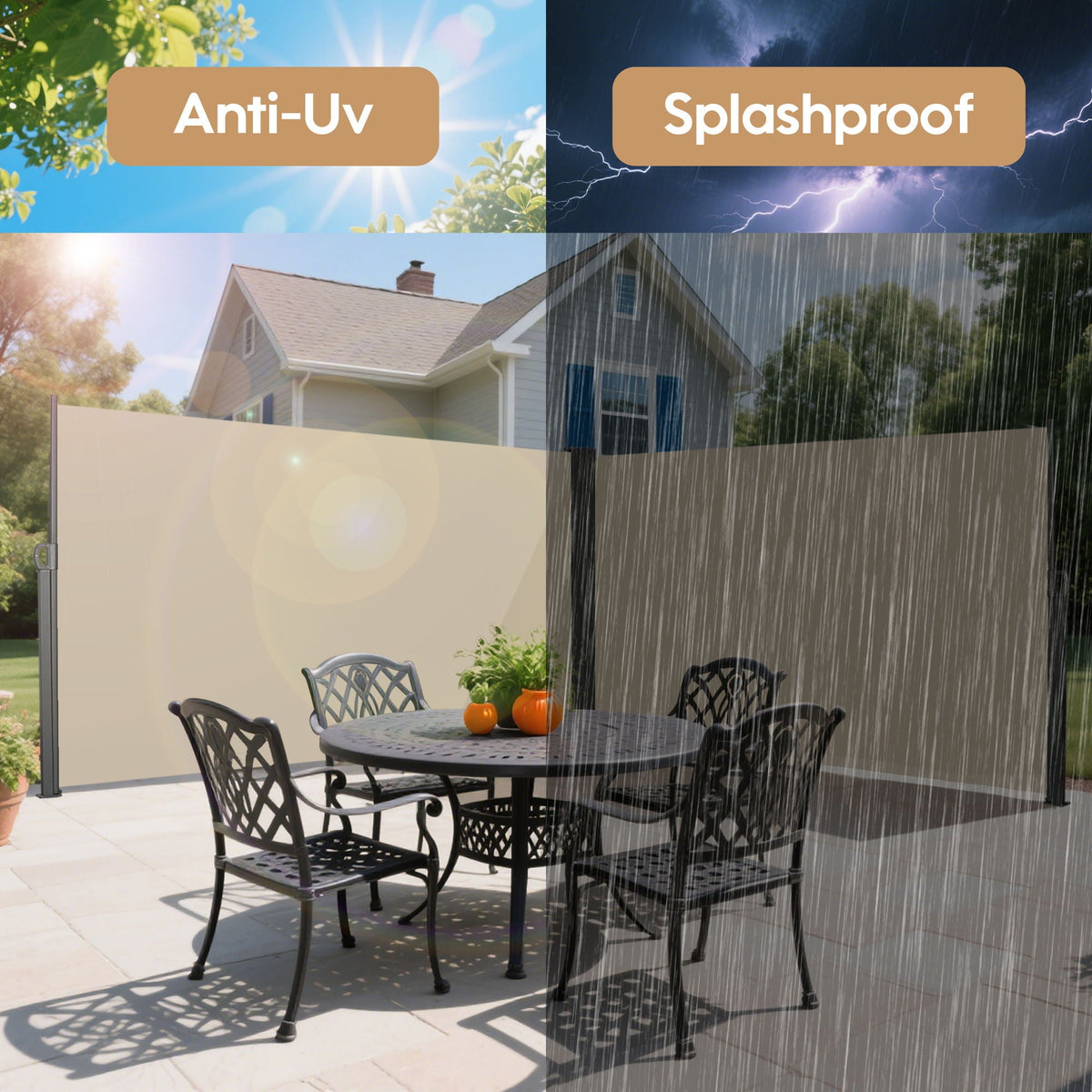 Retractable Side Awning, Waterproof And UV Resistant, Privacy Screen For Patio, photo 8 of 15