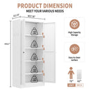 Metal Kitchen Pantry Cabinet With Adjustable Storage And 4 Heavy Duty Shelves - White by HouseOfZazla