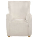 Thornton Faux Fur Upholstered Wingback Lounge Accent Chair Cream