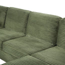 Upholstered U-Shaped Sectional Sofa With Movable Ottoman And Side Storage Pockets by HouseOfZazla