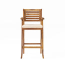Barstool With Soft Curved Lines And Sturdy Frame (Set of 2) - Brown