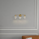 3 Lights Brush Vanity Light - Clear / Gold by HouseOfZazla