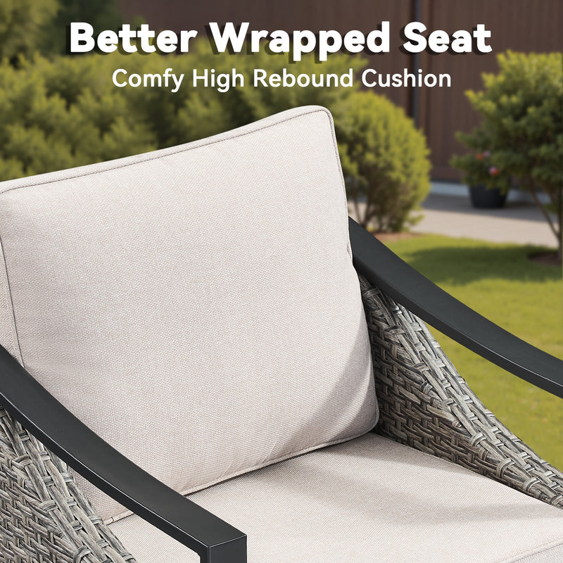73.4" Wide Outdoor Wicker Sofa, photo 4 of 10