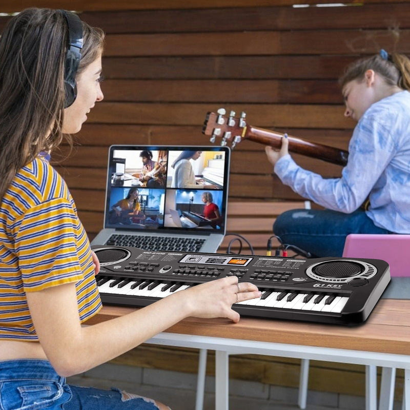 61 Keys Digital Music Electronic Keyboard Electric Piano Musical Instrument Kids Learning Keyboard w/ Microphone For Beginners Kids Girls Boys Adults, photo 2 of 12