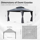13x15FT Outdoor Hardtop Gazebo with Galvanized Steel Double Roof by HouseOfZazla
