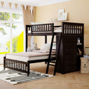 Bunk Bed With 6 Drawers And Flexible Shelves, Bottom Bed With Wheels by HouseOfZazla