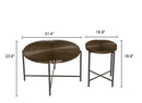 Radial - Pattern Coffee And End Table Set Waterproof Cover, Distressed Cylindrical Design (Set of 2) by HouseOfZazla