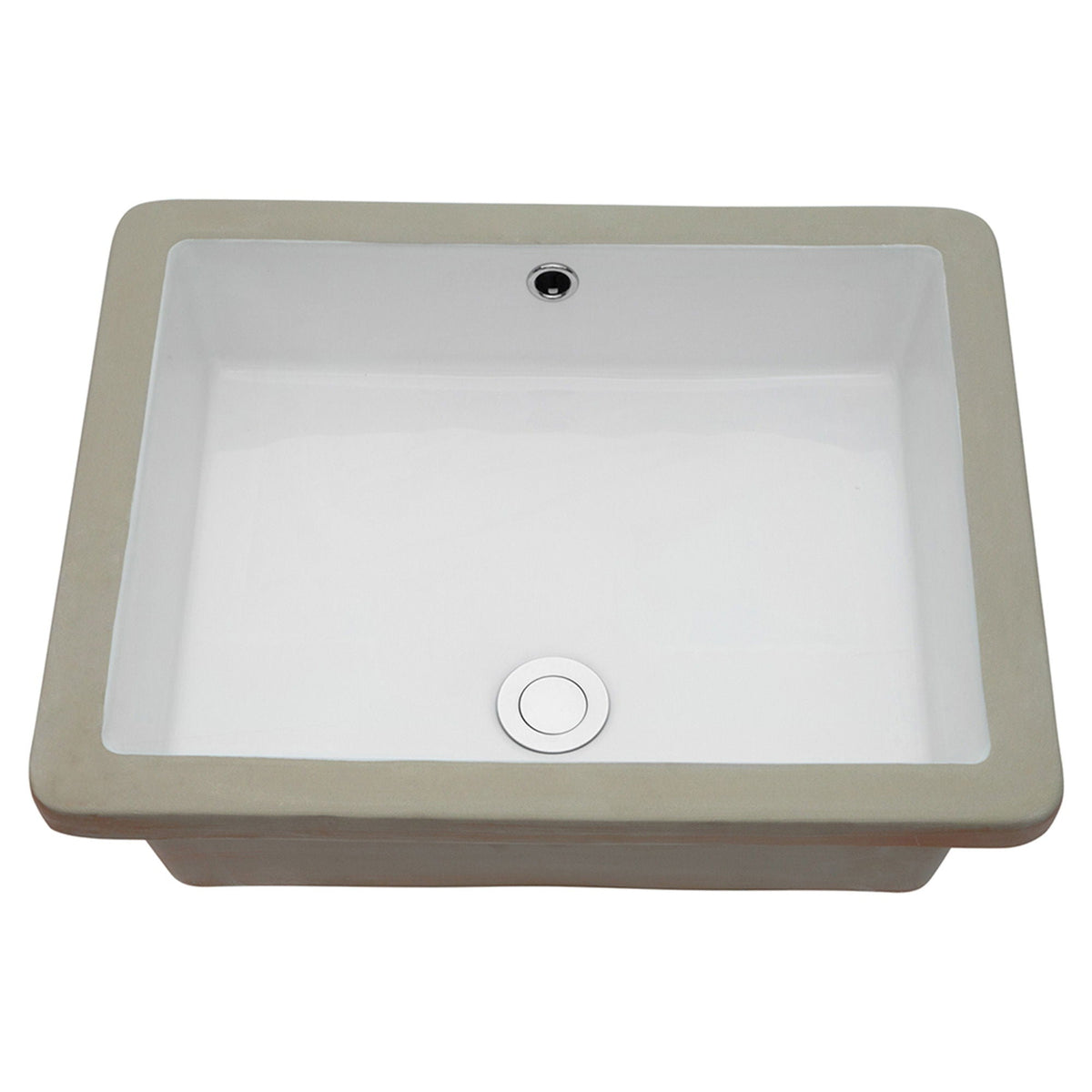 Modern Rectangular Undermount Bathroom Sink With Overflow Ceramic, photo 3 of 20