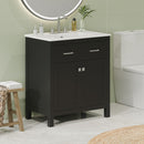 Bathroom Vanity With Ceramic Sink, Modern Single Bathroom Cabinet With 2 Doors And A Shelf, Soft Close Doors by Unique Piece Furniture