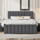 Full Size Upholstered Platform Bed with Twin Size Trundle and 3 Drawers by HouseOfZazla