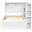 Daybed With Storage Shelves, USB Charging, And Trundle Bed