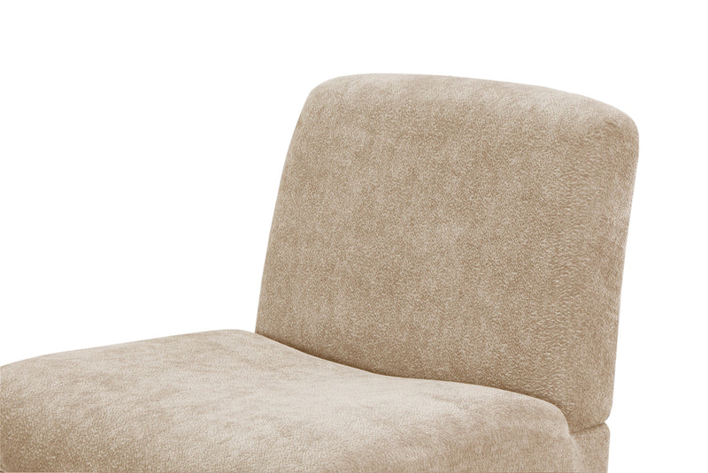 Walker Edison | Chenille Upholstered Armless Chair with Wood Legs