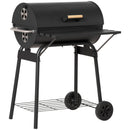 Outsunny 30' Portable Barrel Charcoal BBQ Grill Steel Outdoor Smoker