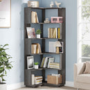 6 Tier Corner Bookshelf, L-Shaped Freestanding Shelf With Anti Drop Panels by HouseOfZazla