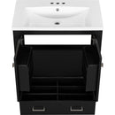 30' Black Bathroom Vanity with Single Sink, Combo Cabinet Undermount Sink, Bathroom Storage Cabinet with 2 Doors and a Drawer, Soft Closing, Multifunctional Storage, Solid Wood Frame