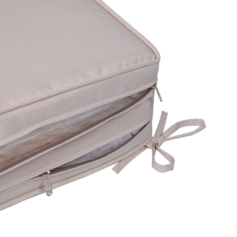 2PCS Set Outdoor Lounge Chair Cushion Replacement Patio Funiture Seat Cushion Chaise Lounge Cushion-Beige