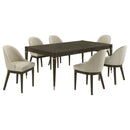 Blakely - 7 Piece Rectangular Dining Set With Extendable Table Upholstered Chairs - Ash Brown by HouseOfZazla