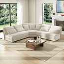 5 Seater L Shaped Sectional Sofa With Curved Corner, 7 Pillows by HouseOfZazla