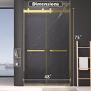 Dual Sliding Frameless Shower Door 44-48 in W x 75 in H by HouseOfZazla