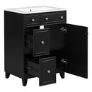 Transitional Style Bathroom Vanity Cabinet With Ceramic Sink by HouseOfZazla