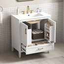 Elegant Fluted Bathroom Vanity With Sink, Soft Close Doors & Drawer by HouseOfZazla